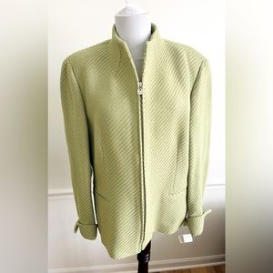 Talbots Collection Wool Blazer Women's Green Full Zip Jacket NWT Vintage